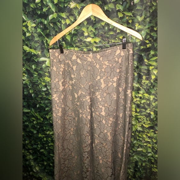Anthropologie Feather Bone Elegant Gray Lace Pants - Picture 5 of 16